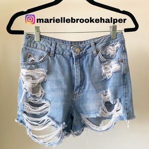 Topshop High Waisted Jean Shorts